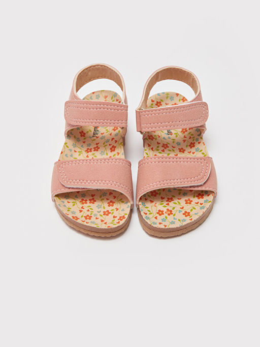 Bask?l? K?z Bebek Sandalet