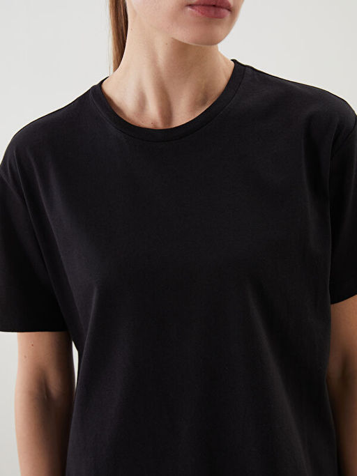 Bisiklet Yaka Bask?l? Kad?n Ti??rt