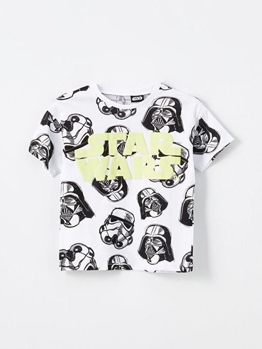 Bisiklet Yaka K?sa Kollu Star Wars Bask?l? Erkek Bebek Ti??rt