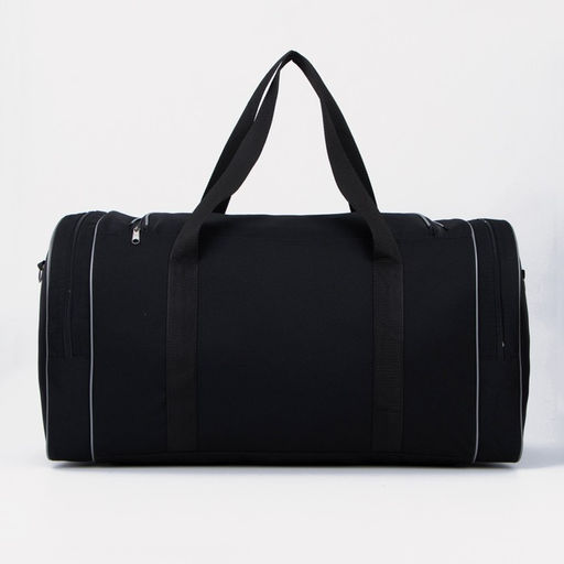 Сумка спортивная на молнии, 23 наружных кармана, длинный ремень, большой размер, чёрная