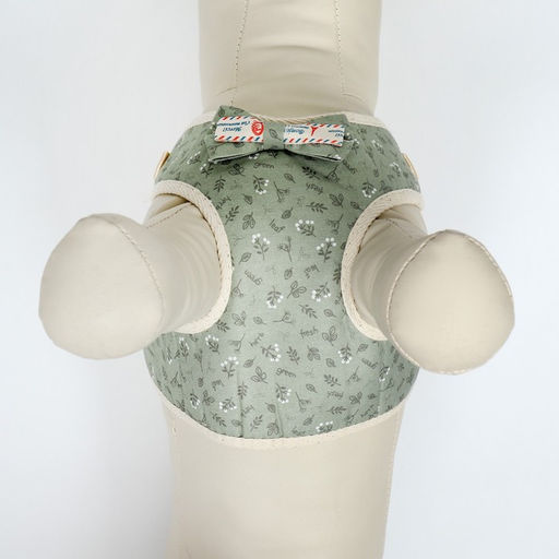 Комплект с мягкой шлейкой Веточки, размер L, поводок 120 х 1,5 см, ОГ 42-76 см, серый - Пижон фото 6