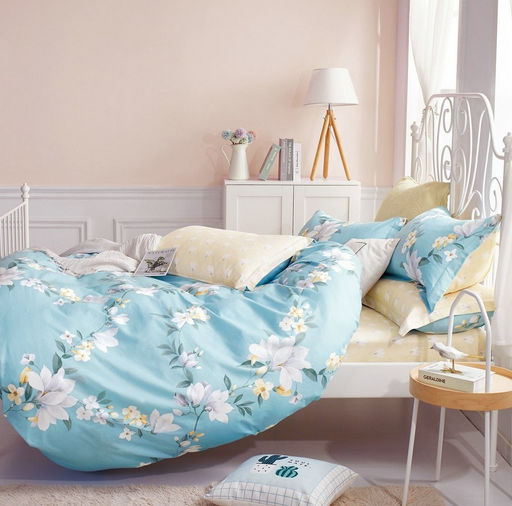 Постельное белье Сатин 180 АКЦИЯ Весенний вальс 1,5-спальный (молния)