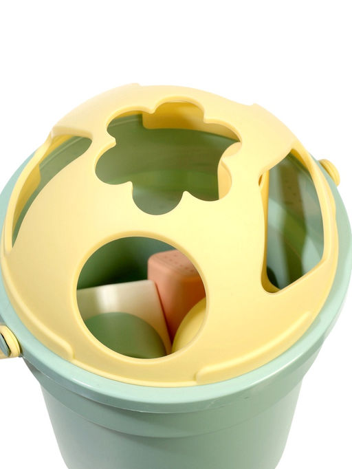 Песочный набор-сортер "Поиграй со мной", 8 предм.(ведерко, сортер, совочек, 5 формочек), эвколиптовы