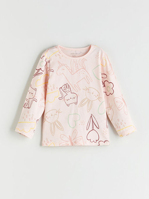 Bask?l? K?z Bebek Pijama Tak?m? 2li