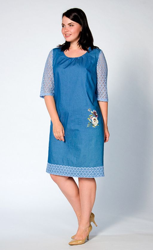 Хит сезона! Платье из голубого хлопкаджинс с эффектной отделкой - Ckc collections фото 4