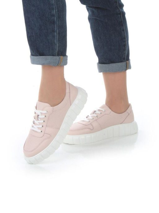 05-PDA97-2 PINK Кроссовки женские (натуральная кожа)