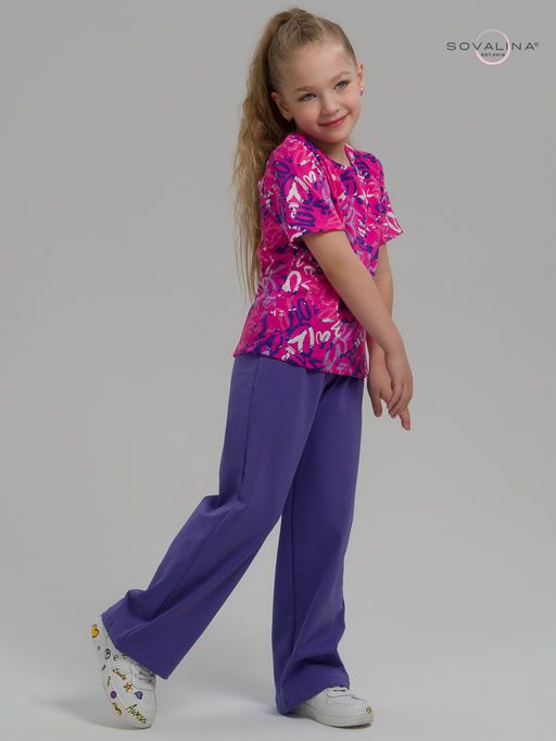 Костюм Лето надписи фуксия-верипери