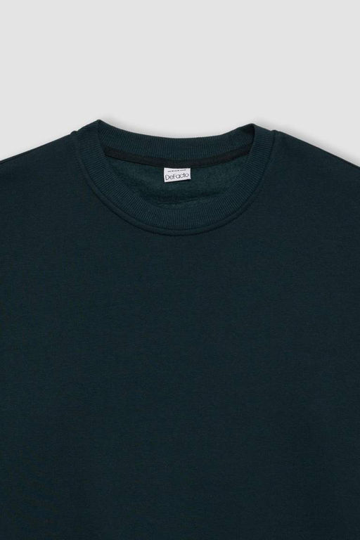 Базовый свитшот Oversize с круглым вырезом - Defacto фото 8