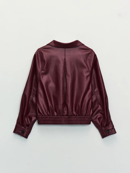 Куртка-бомбер из искусственной кожи с отложным воротником ZR2604102201-76 / Zarina  фото 10