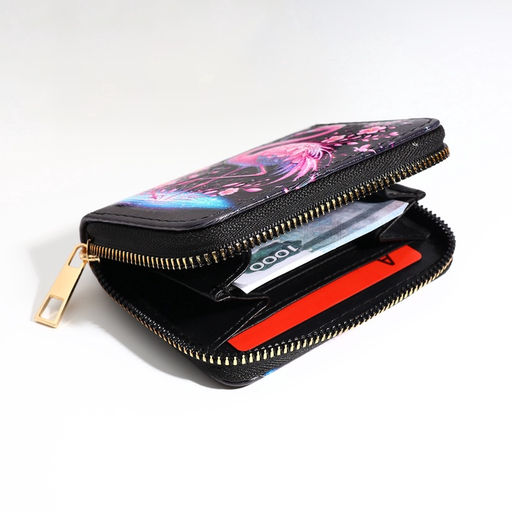 Кошелёк на молнии Фламинго, маленький, чёрный