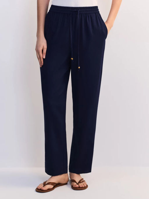 Льняные брюки с эластичным поясом ZR2605012104-47 / Zarina