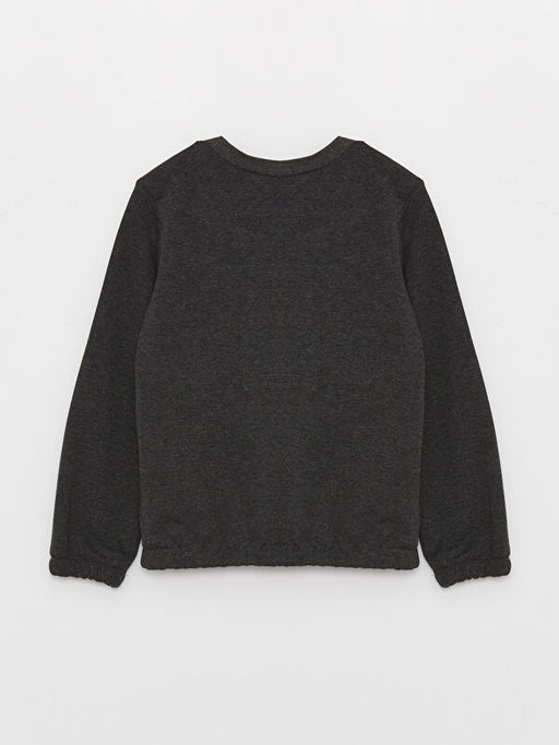 Bisiklet Yaka Bask?l? Uzun Kollu K?z ?ocuk Sweatshirt - Waikiki фото 2