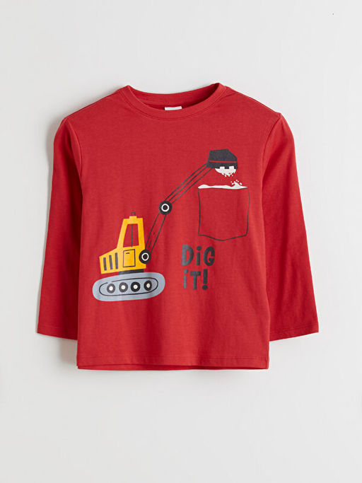 Bask?l? Erkek ?ocuk Pijama Tak?m?