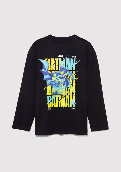 Batman Bask?l? Siyah Tisort - Mavi фото 2