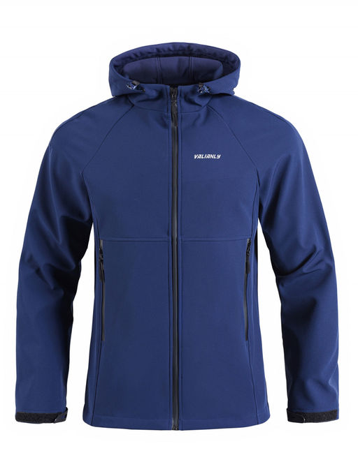 Ветровка спортивная мужская с капюшоном softshell темно-синего цвета 9563TS - Mtforce фото 21