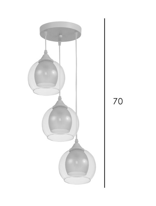 Светильник подвесной TR3540, 3хE27, 40 Вт, 80×28 см, белый