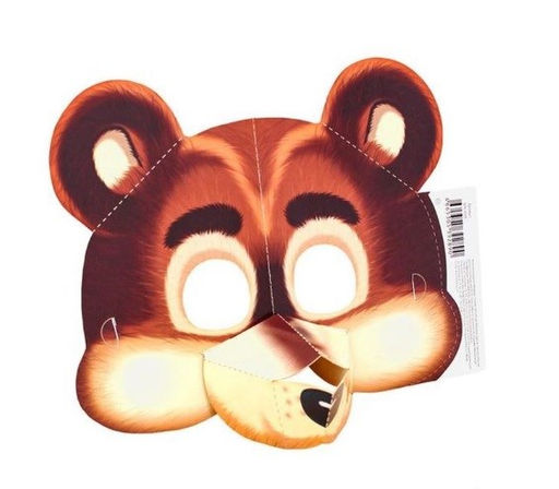 Цена за 3 шт. Маска карнавальная "Медведь" (КРК-9288)