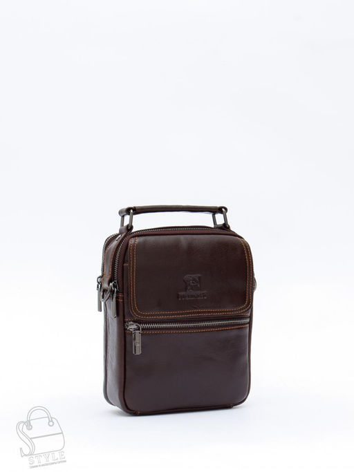 Сумка мужская кожаная 633M brown Fuzhiniao в Новосибирске