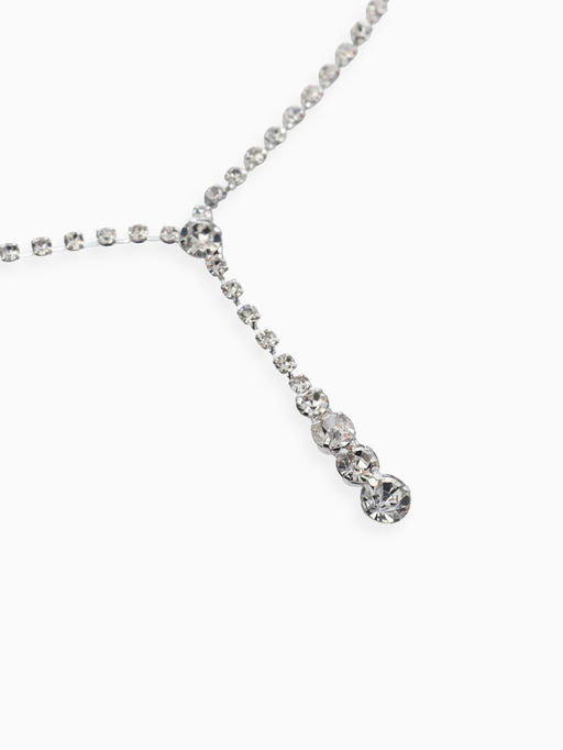 Набор 2 пред-а: серьги, колье "Вечерний шик" минимал, цвет белый в серебре