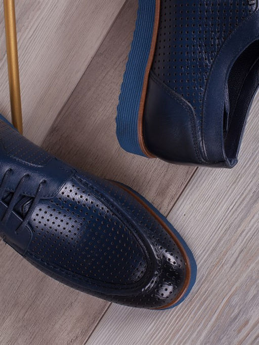 Слиперы мужские от производителя/ Лоферы/ Мокасины на все случие жизни 1507-03-L1 Темно-синий - Piniolo фото 4