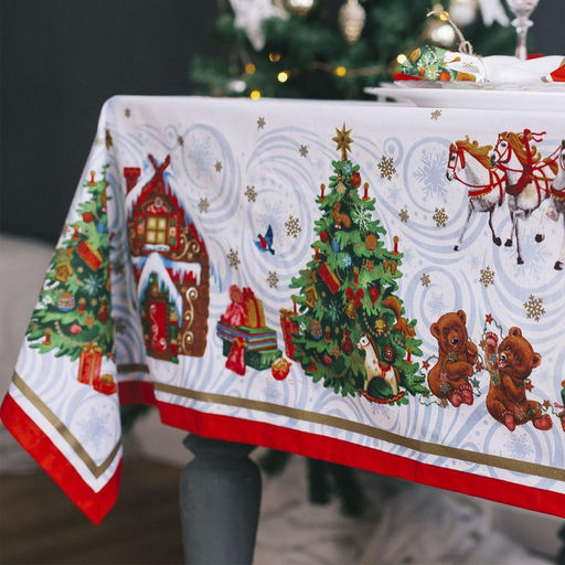 Скатерть новогодняя «Этель. Новогодняя сказка», 150×220 см +/-3 см с ГМВО, 100% хлопок