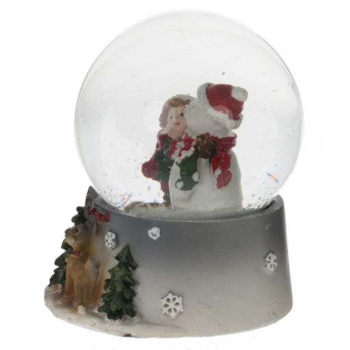 Фигурка декоративная "Снеговик" в стекл шаре, L7 W7 H8,5 см, 2в.