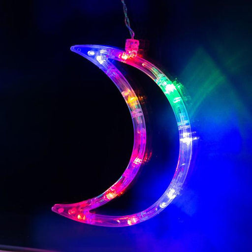 Гирлянда Бахрома 2.7?0.9 м с насадками Месяц, IP20, прозрачная нить, 138 LED, свечение мульти, 8 режимов, 220 В - Luazon lighting фото 5