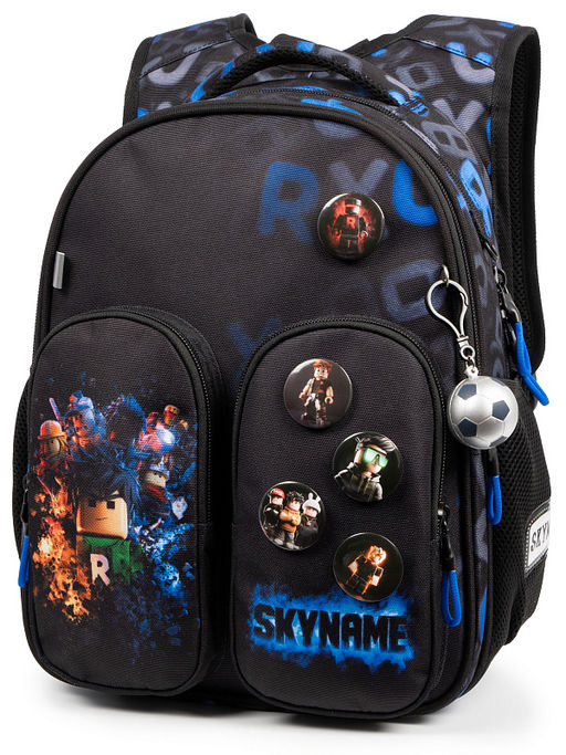 Рюкзак SkyName set-R9-5 + мешок для обуви, папка, пенал, кошелек, бейдж, канц.наб, бр. мячик, значки  фото 2