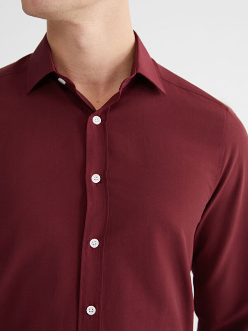 Slim Fit Uzun Kollu Poplin Erkek G?mlek