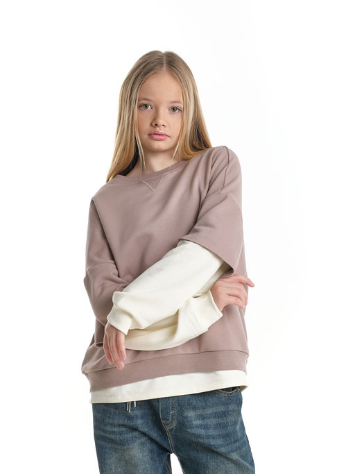 Толстовка для девочки 22-8047 бежевый - Mini maxi фото 9