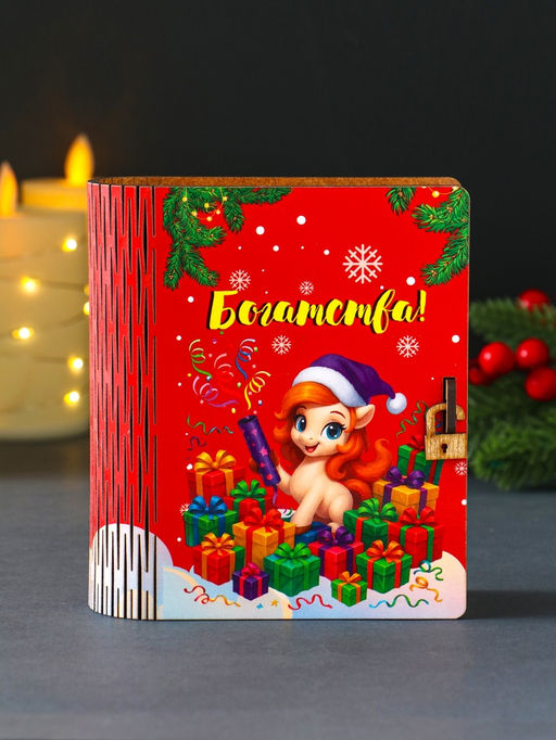 Новогодняя копилка-шкатулка "Богатства" 14х12х5 см