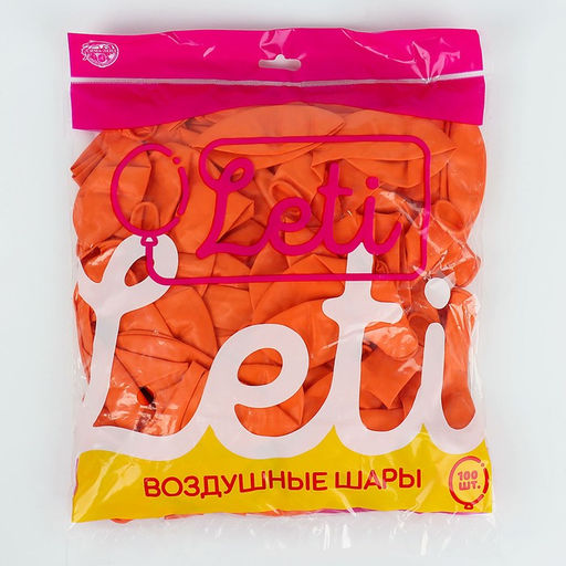 Воздушные шары латексные 12", металл, 100 шт., оранжевые