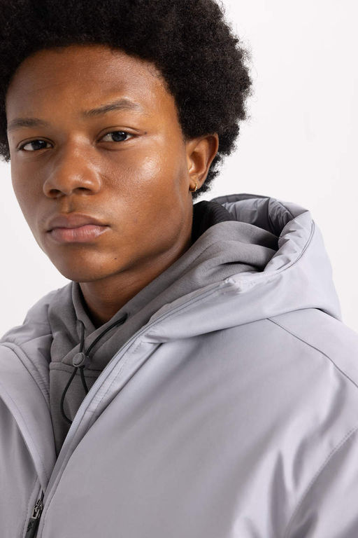 Водоотталкивающее водонепроницаемое пальто приталенного кроя DeFactoFit с капюшоном  фото 4