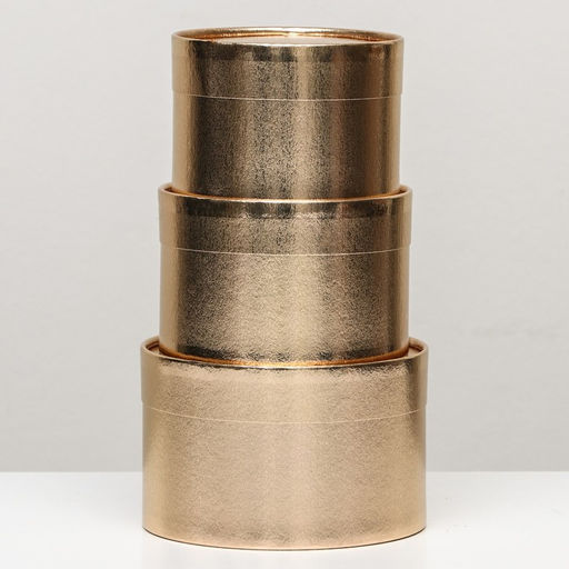 Набор шляпных коробок 3 в 1, золотой, 16 х 10 см, 14 х 9 см, 13 х 8,5 см - UPAK LAND фото 3