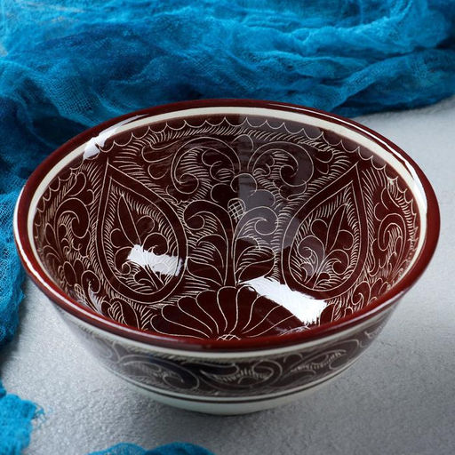 Коса Риштанская Керамика Узоры 15,5 см, средняя, коричневая