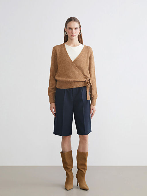 Kruvaze Yaka Kad?n Triko Kazak