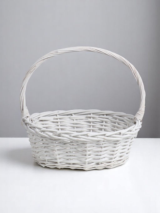 Корзина плетёная для хранения, лоза, овальная, серая, набор 3 шт.