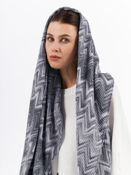 Большой, мягкий, тонкий и очень нежный двусторонний палантин с рисунком - Tantino фото 8