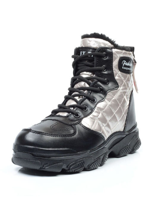 04-2221-4 BLACK Ботинки зимние женские (искусственные материалы)