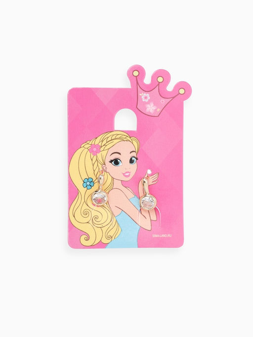 Серьги детские "Выбражулька" как у мамы, стразик, цвет белый в золоте