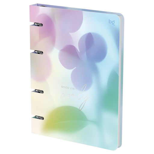 Тетрадь 120л. на кольцах "Good vibes", сменный блок (ТК5к120_лс_тф 57850, "BG") soft-touch ламинация, тиснение фольгой