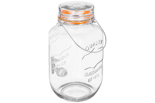 Диспенсер для холодных напитков с краном 3,78 л 19*14*30 см Glaskraft+крыш. с мет. зажим.и сил.упл - Elan gallery фото 5