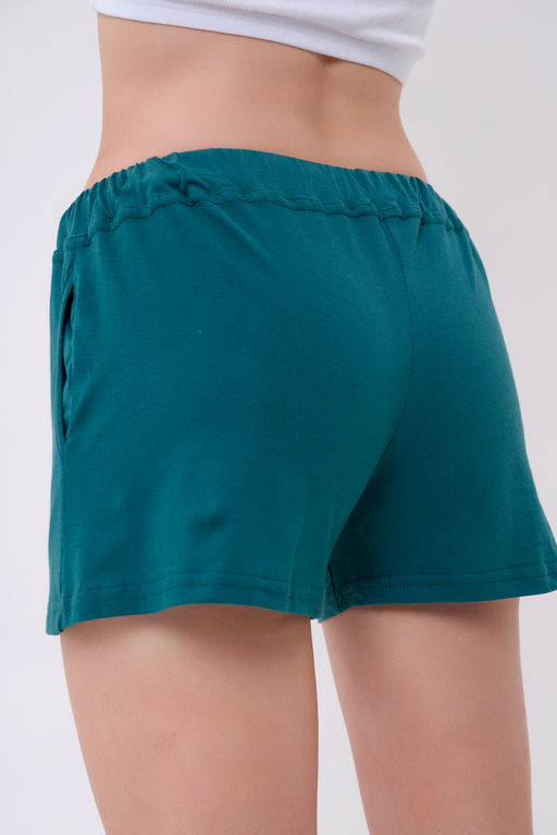 Шорты женские из кулирки Молодежные темно-зеленый - Амадэль фото 4