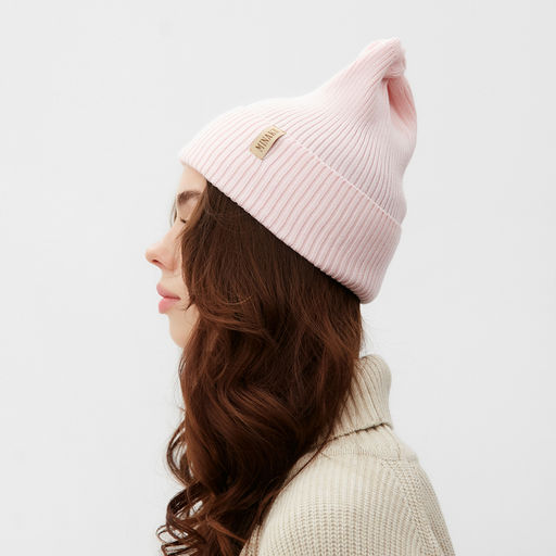 Шапка женская MINAKU, размер 52-56, цвет нежно-розовый