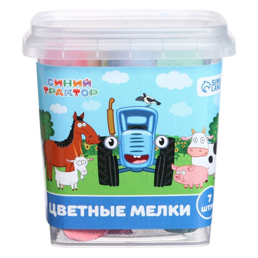 Цена за 2 шт. Мелки цветные, 7 цветов, 7 штук «Синий трактор»