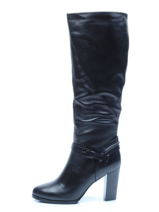 F130-020M BLACK Сапоги зимние женские (натуральная кожа, натуральный мех (полностью))