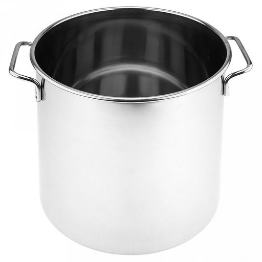 Цилиндр Кастрюля из нержавеющей стали 10л, д25,3см, h25,3см, s0,45мм, крышка и ручки металлические, без теплораспределительного дна (Китай) ДОПУСКАЮТСЯ: на корпусе незначительные потертости внутри и снаружи. Товар возврату и обмену не подлежит. - Домашняя мода фото 2