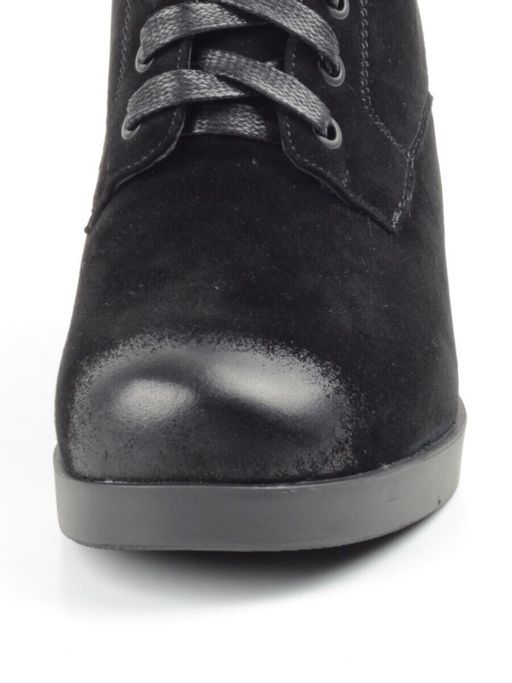 04-R135-1 BLACK Ботинки зимние женские (натуральная замша, натуральный мех) - Фабричный китай фото 11