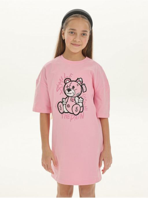 Платье домашнее Мишка розовый девочка - София фото 3