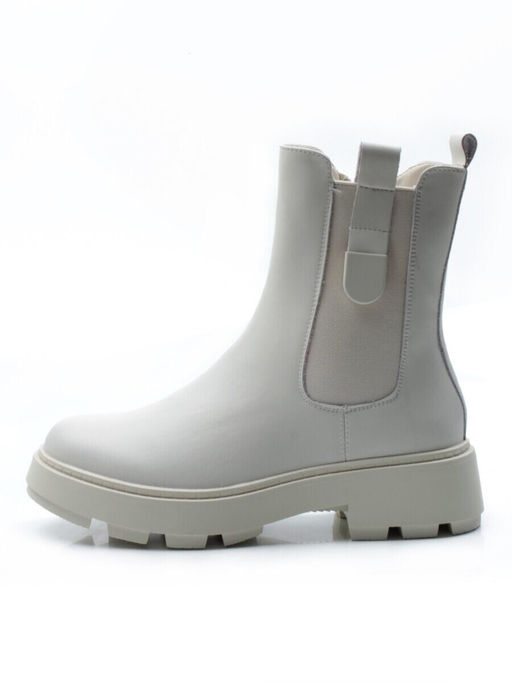 01-PCX55-2 WHITE Ботинки демисезонные женские (натуральная кожа, байка)